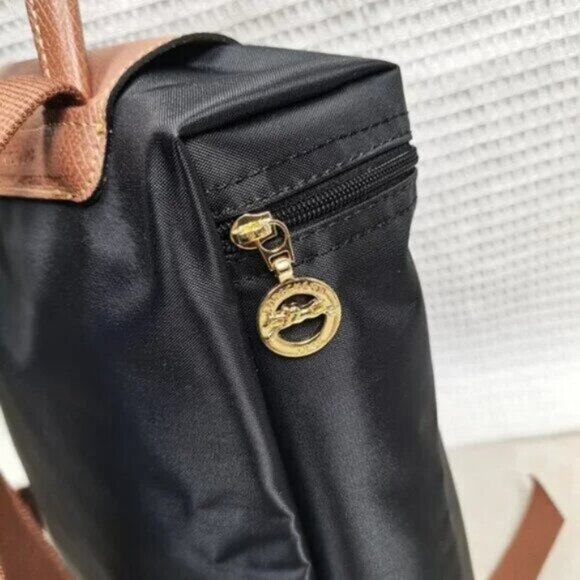 Longchamp Black Backpack with Brown Accents - Picture 3 of 7